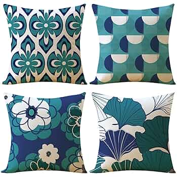 Amazon.com: Throw Pillow Covers 20x20 in Set of 4 navy blue
